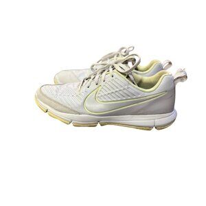 Nike Golf Shoes Womens 9.5 White Gray Lime AA1846-001 Spikeless Lace-Up